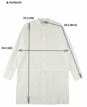 White long Shirt with Waist String