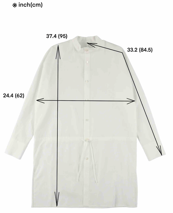 White long Shirt with Waist String