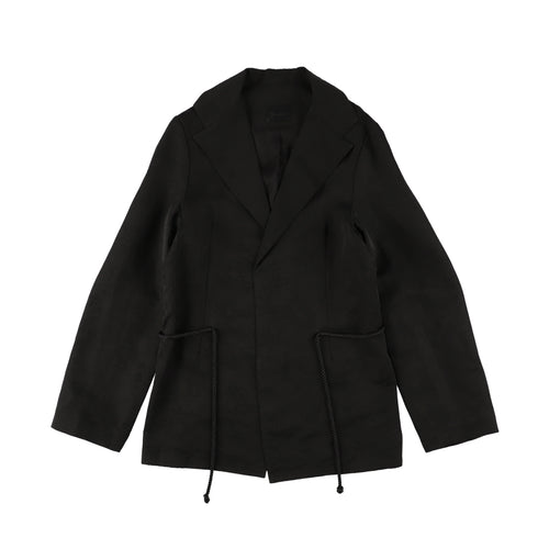 Code Pattern Jacket with Waist String Cipher