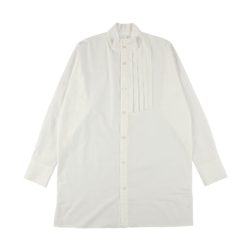 Pleated Collar White Shirt