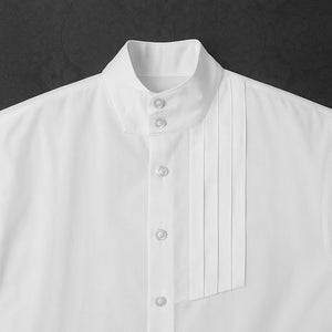 Pleated Collar White Shirt