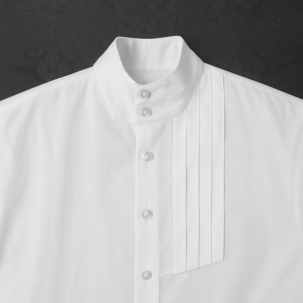 Pleated Collar White Shirt